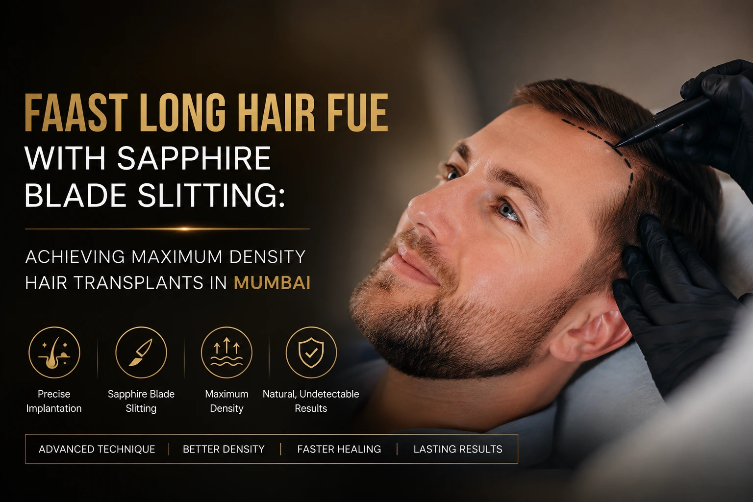 FAAST Long Hair FUE with Sapphire Blade Slitting: Achieving Maximum Density Hair Transplants in Mumbai